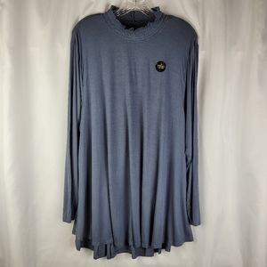Lane Bryant Swing Collection Long Sleeve Smocked Mock Neck Tunic Top Plus 22/24